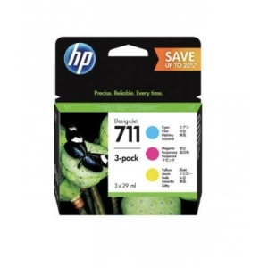 HP 711 P2V32A tusz niebieski/purpurowy/żółty oryginalny